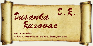 Dušanka Rusovac vizit kartica